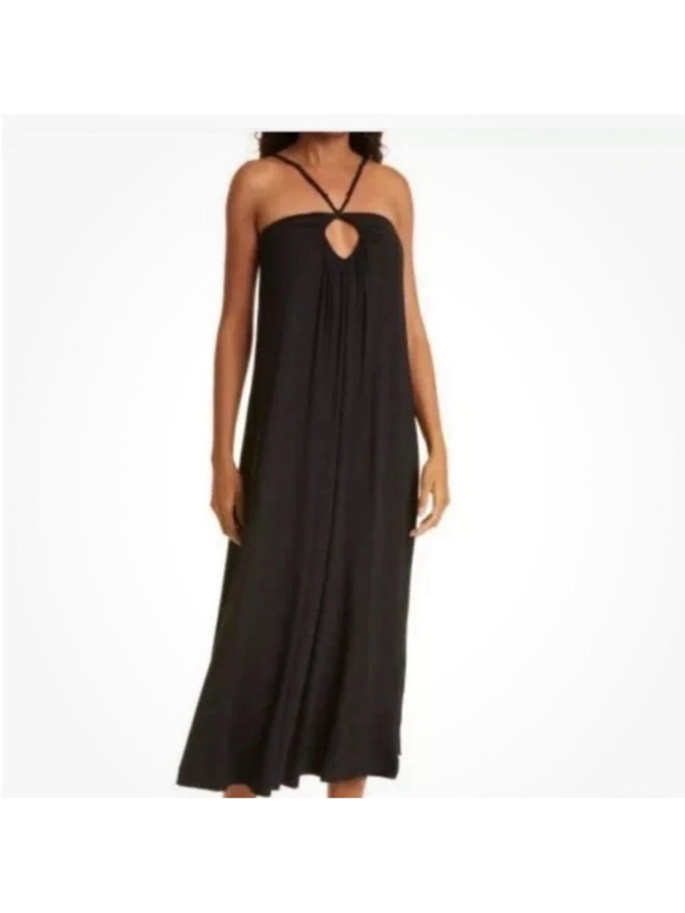 Rebecca Taylor Black Keyhole Maxi Dress